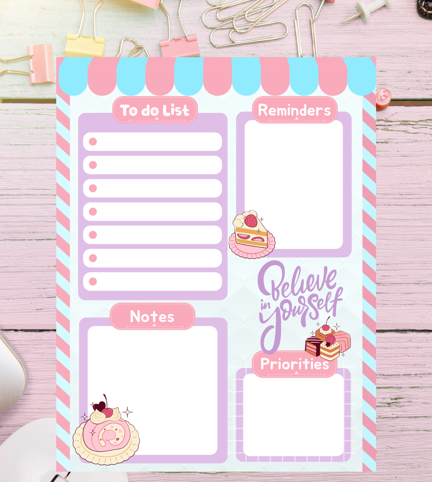 Dessert Shop To Do List Notepads