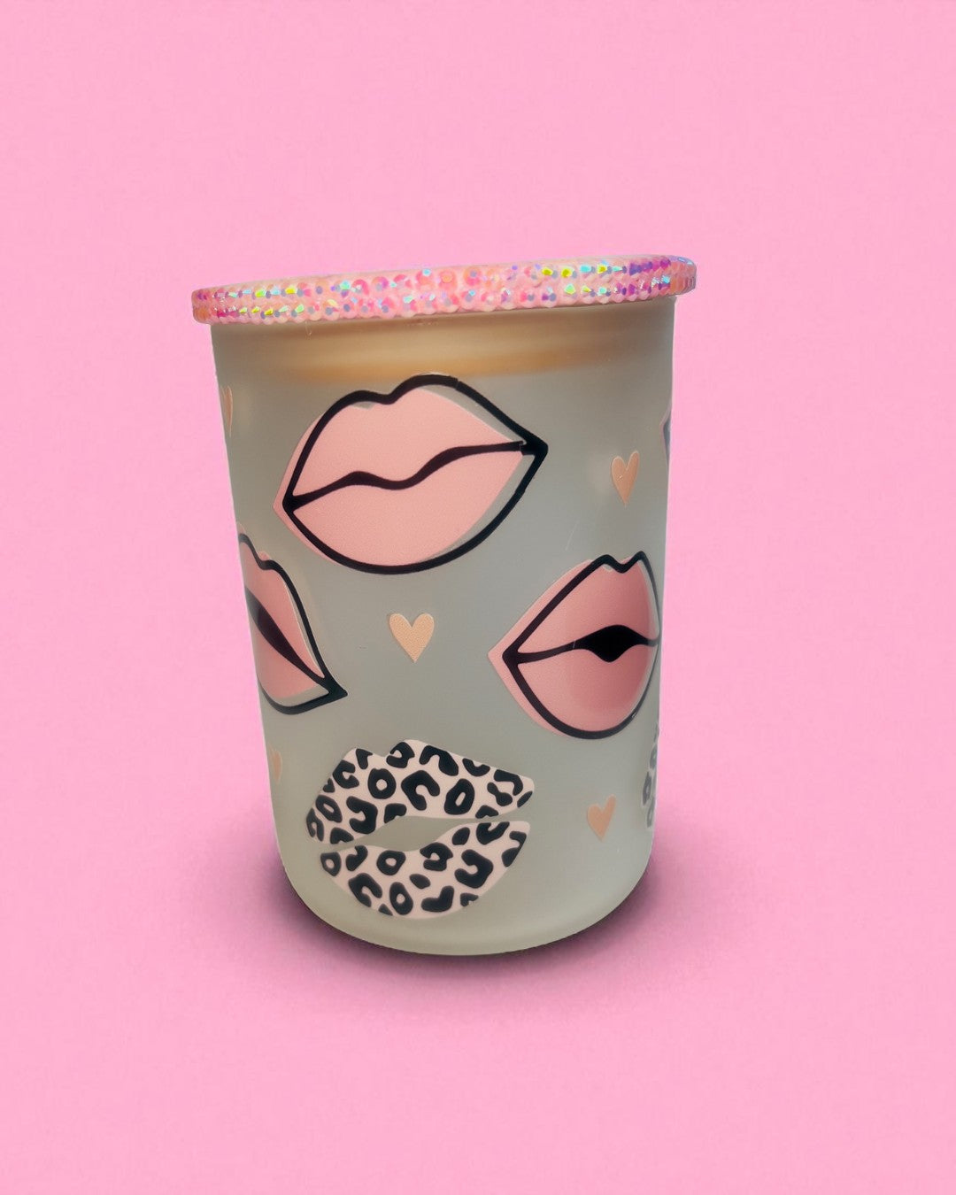 Pink Lips 17oz Mug/Rhinestone Lid