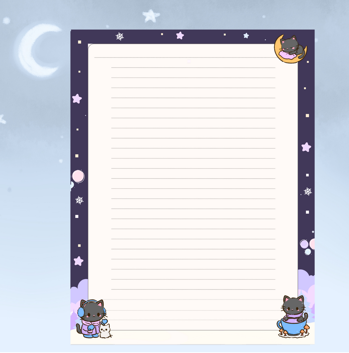 Winter Magic Black Cat Planner / Notepad