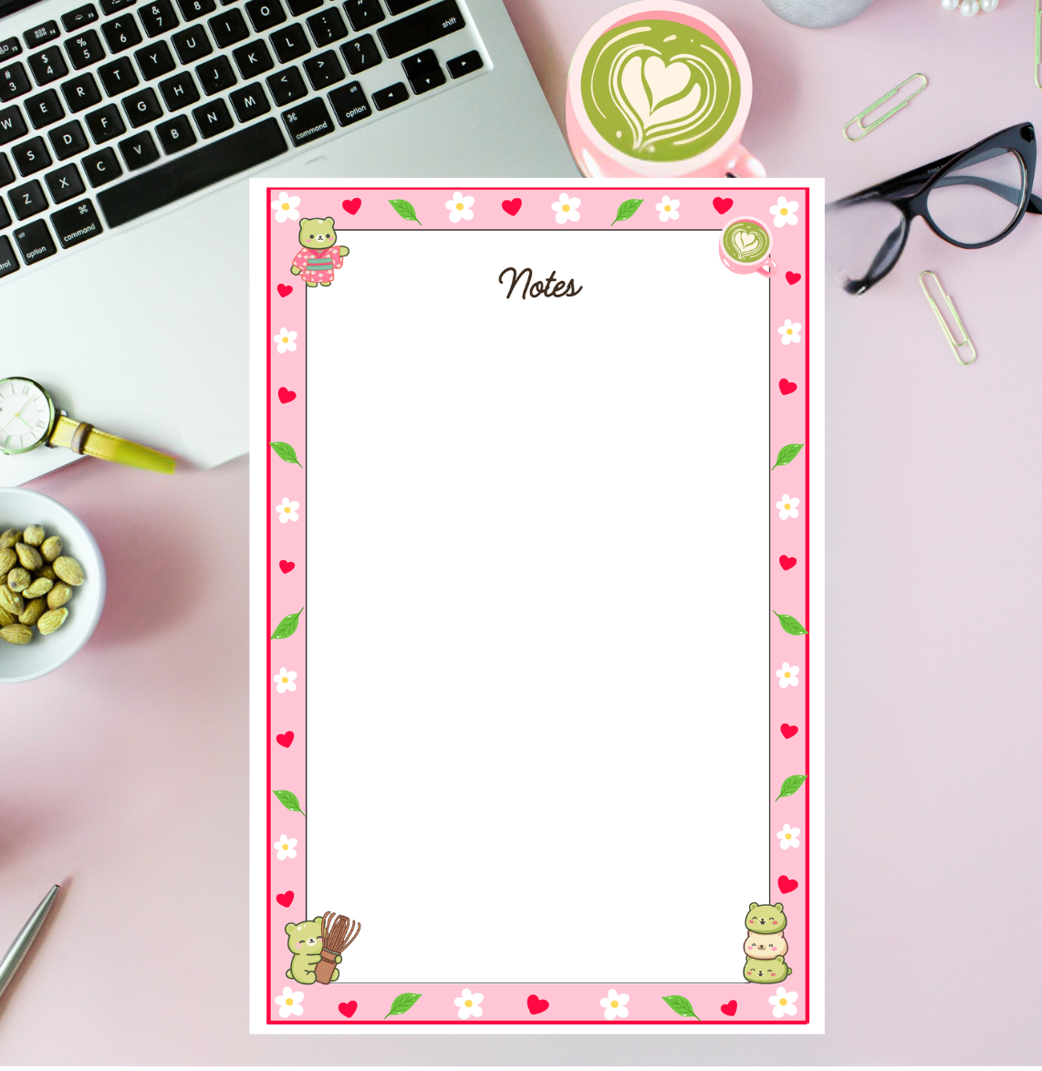 Pink Latte Matcha NOTEPAD / PLANNERS
