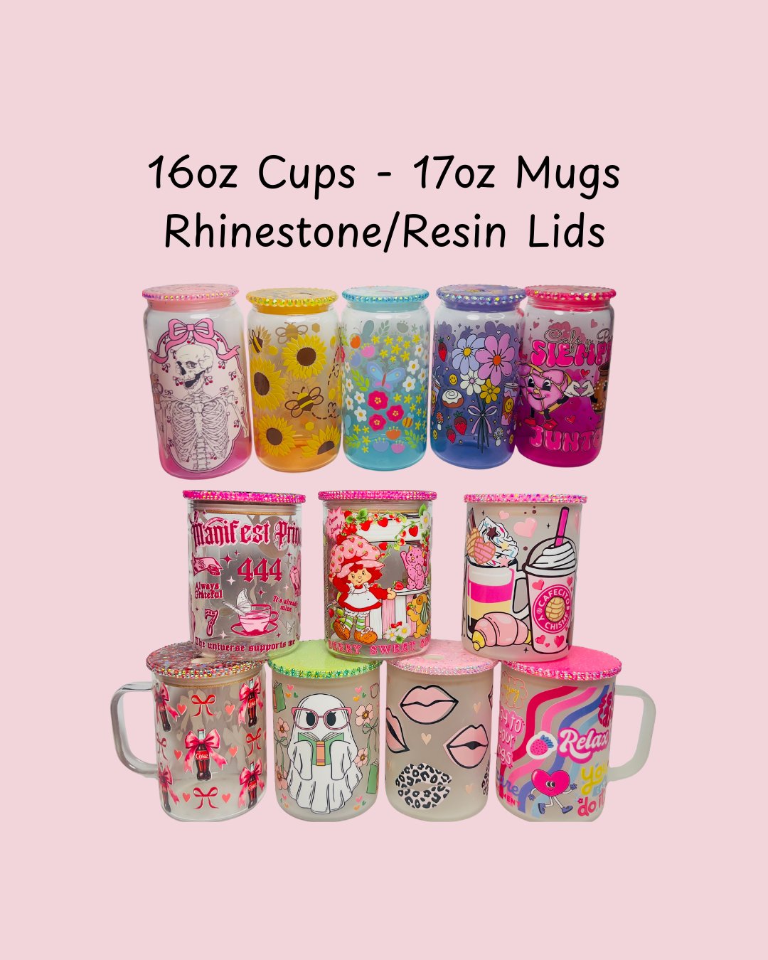 16 /17 oz GLASS CUPS AND MUGS