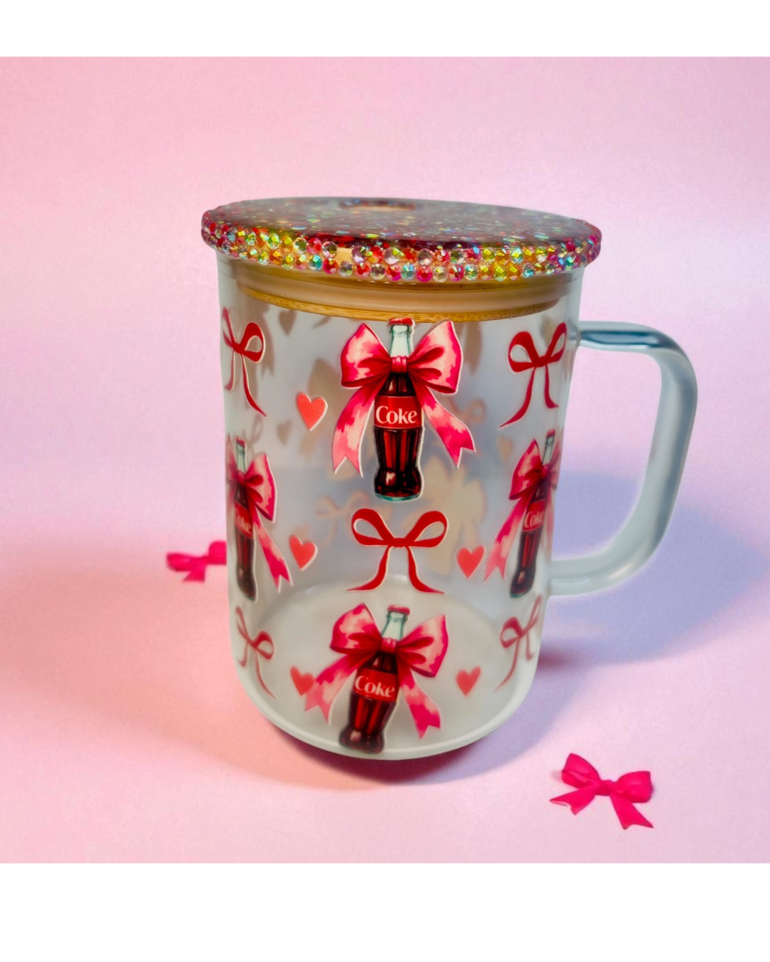 Coke 17oz Mug/Rhinstone Lid