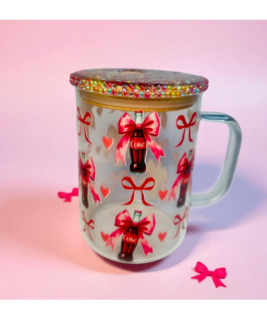 Coke 17oz Mug/Rhinstone Lid