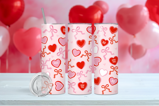 Coquette Candy Hearts 20 oz Tumbler