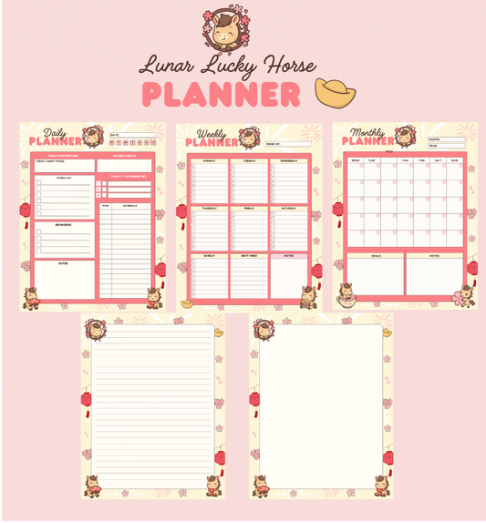 Lunar Lucky Horse Planner / Notepads 2026