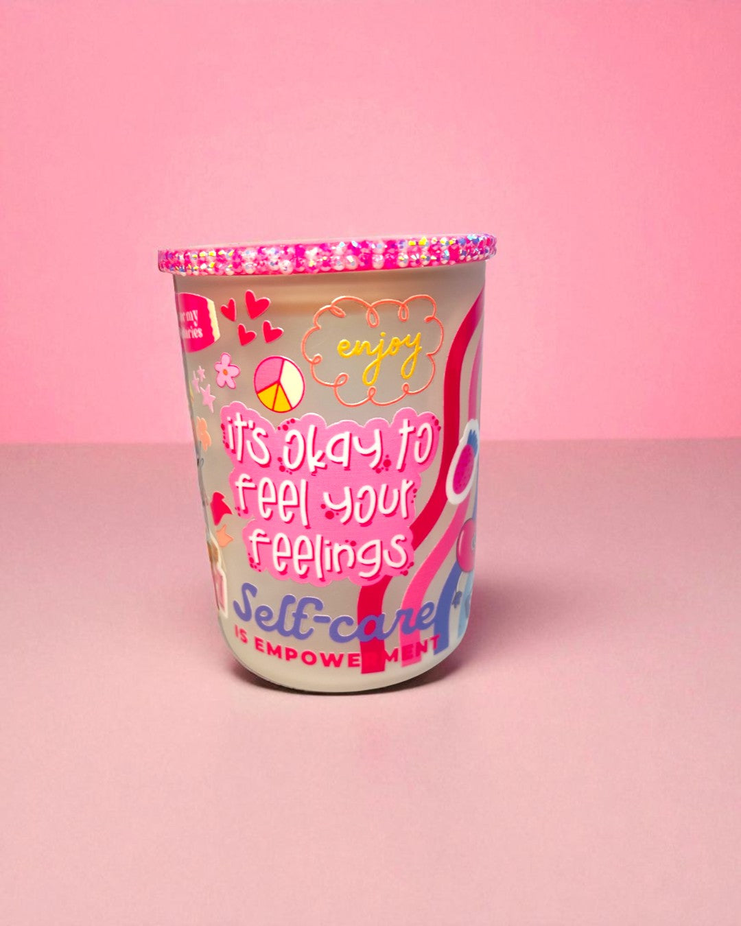 Self Care 17oz Mug/Rhinestone Lid