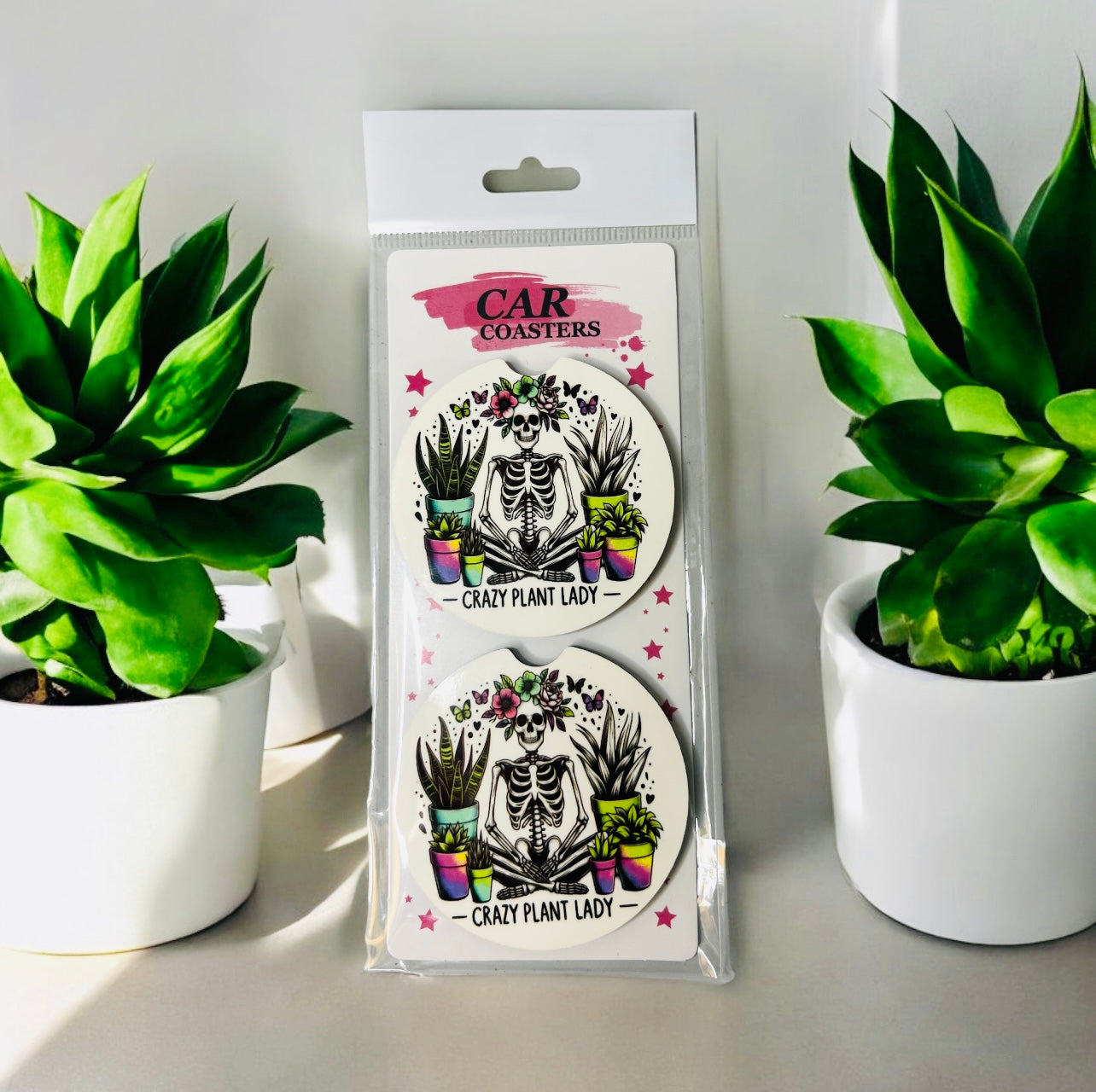 Crazy Plant Lady Car Coasters