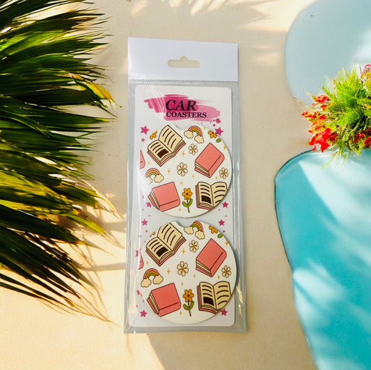 Book Girly (1) Car Coasters