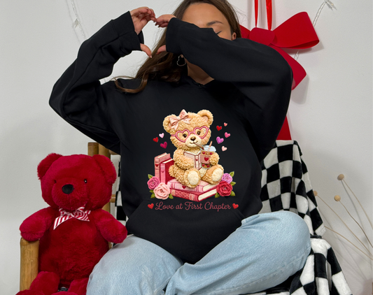 Love At First Chapter-Valentine Teddy Sweatshirt