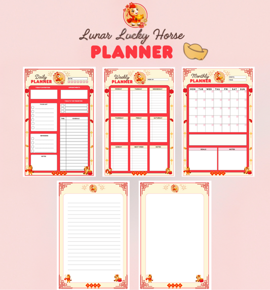 Lunar Lucky Horse Planner / Notepads 2026
