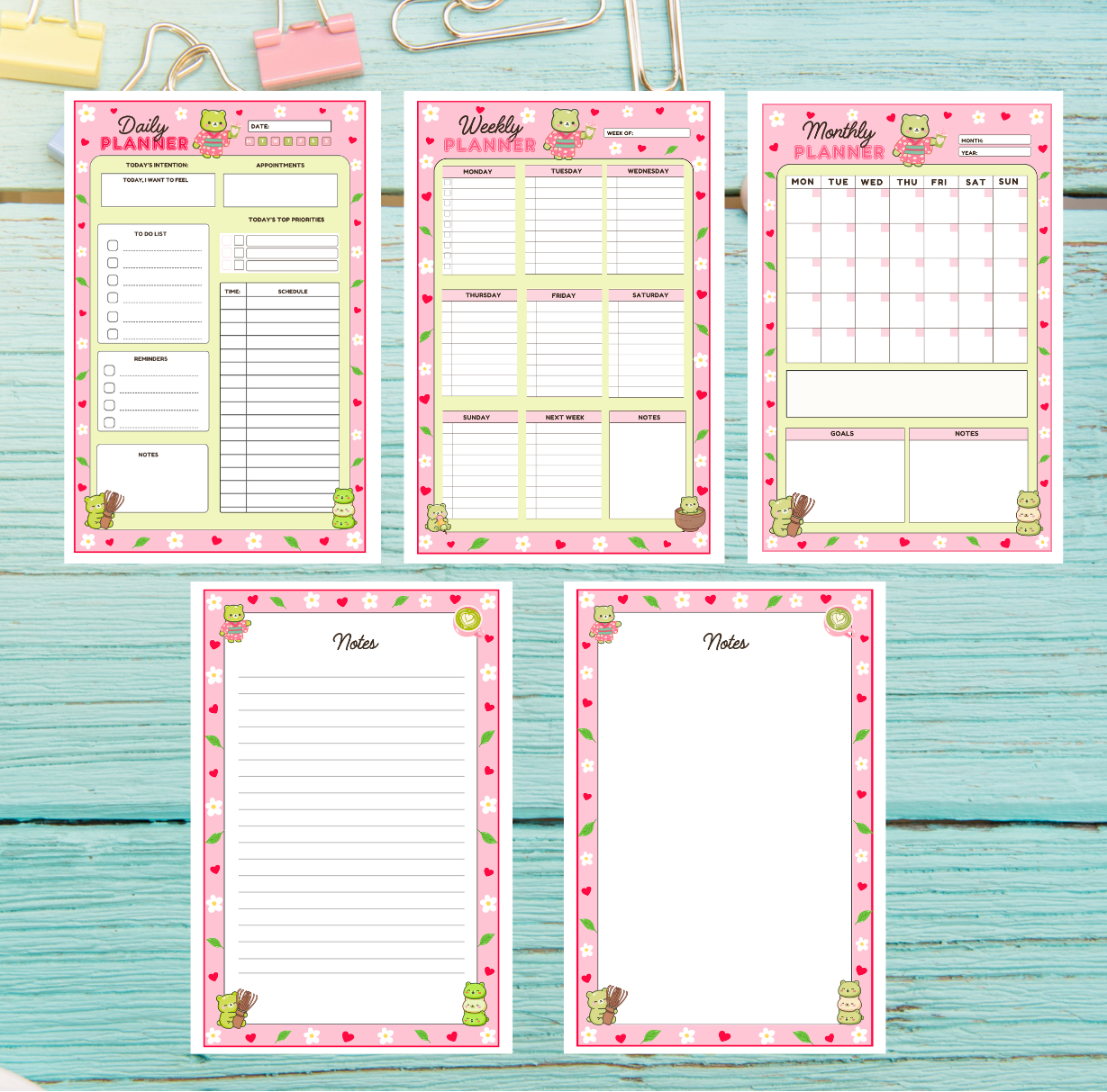 Pink Latte Matcha NOTEPAD / PLANNERS