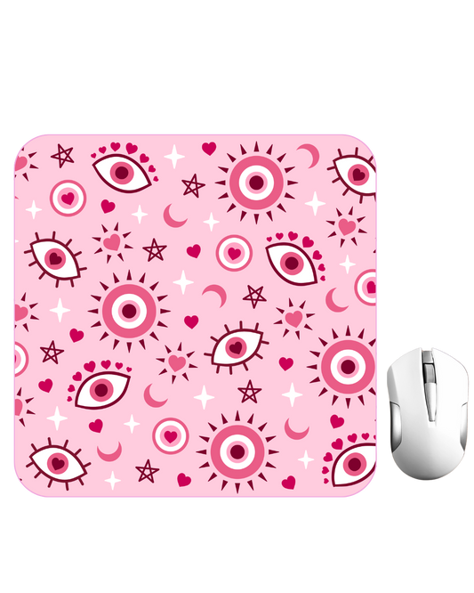 Evil Eye Pink Mouse Pad