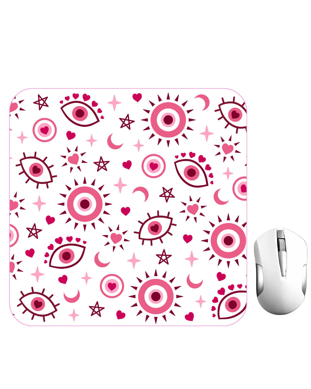 Evil Eye White Mouse Pad