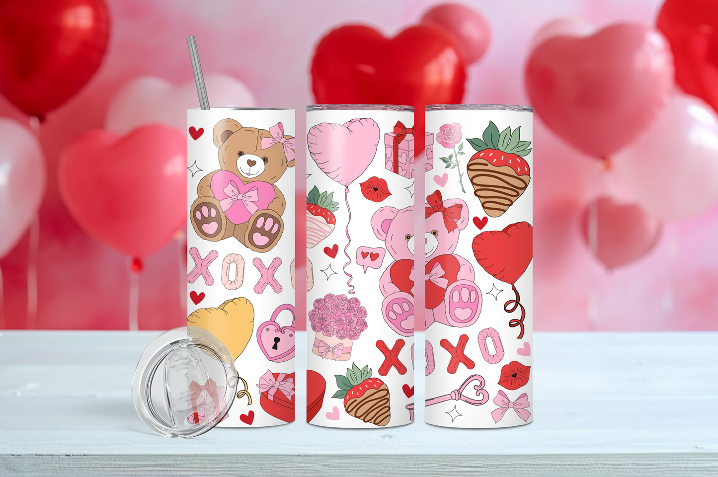 Valentine Bear & Candy 20 oz Tumbler