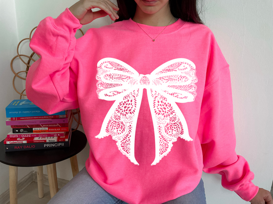 White Lace Coquette Sweatshirt