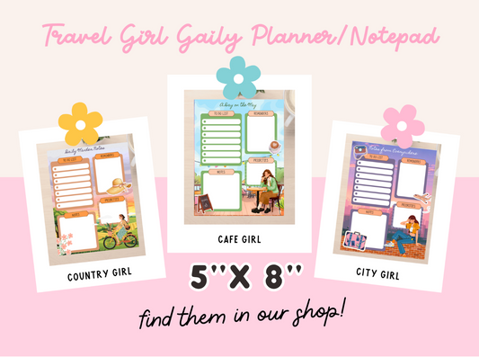 Travel Girl Daily Planner / Notepad